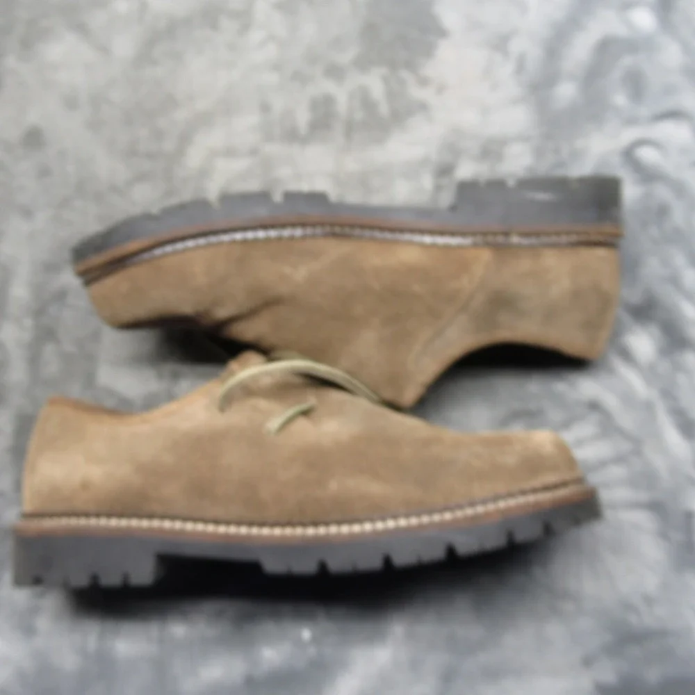 Stockerpoint Shoes Mens 9 Brown Suede‎ Leather Loafer Lace Up Round Toe Casual